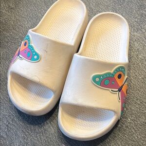 Wonder Nation Kids Butterfly Slide Sandals - Cream